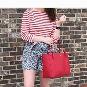 J. Crew Red Striped Top and Tote Set Size S #61